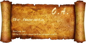 Ohr Amaranta névjegykártya